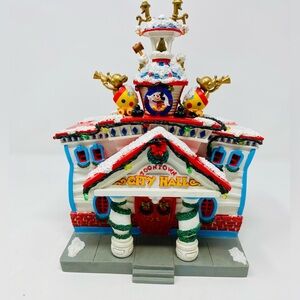 Vintage Disney Holiday Toontown City Hall Christmas Village Porcelain House